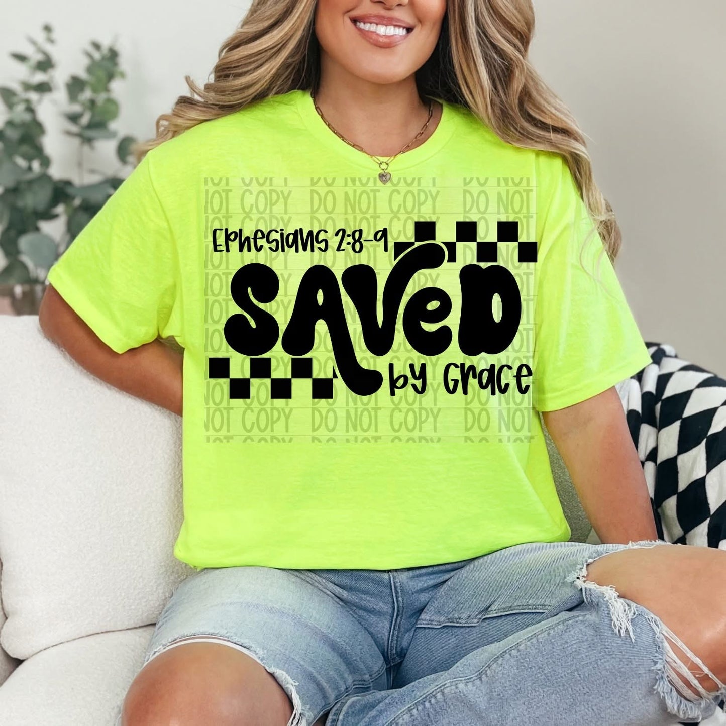 Saved By Grace Retro with Checkers Apparel
