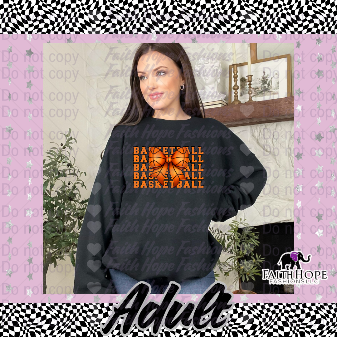 Basketball Bow Adult Sweater