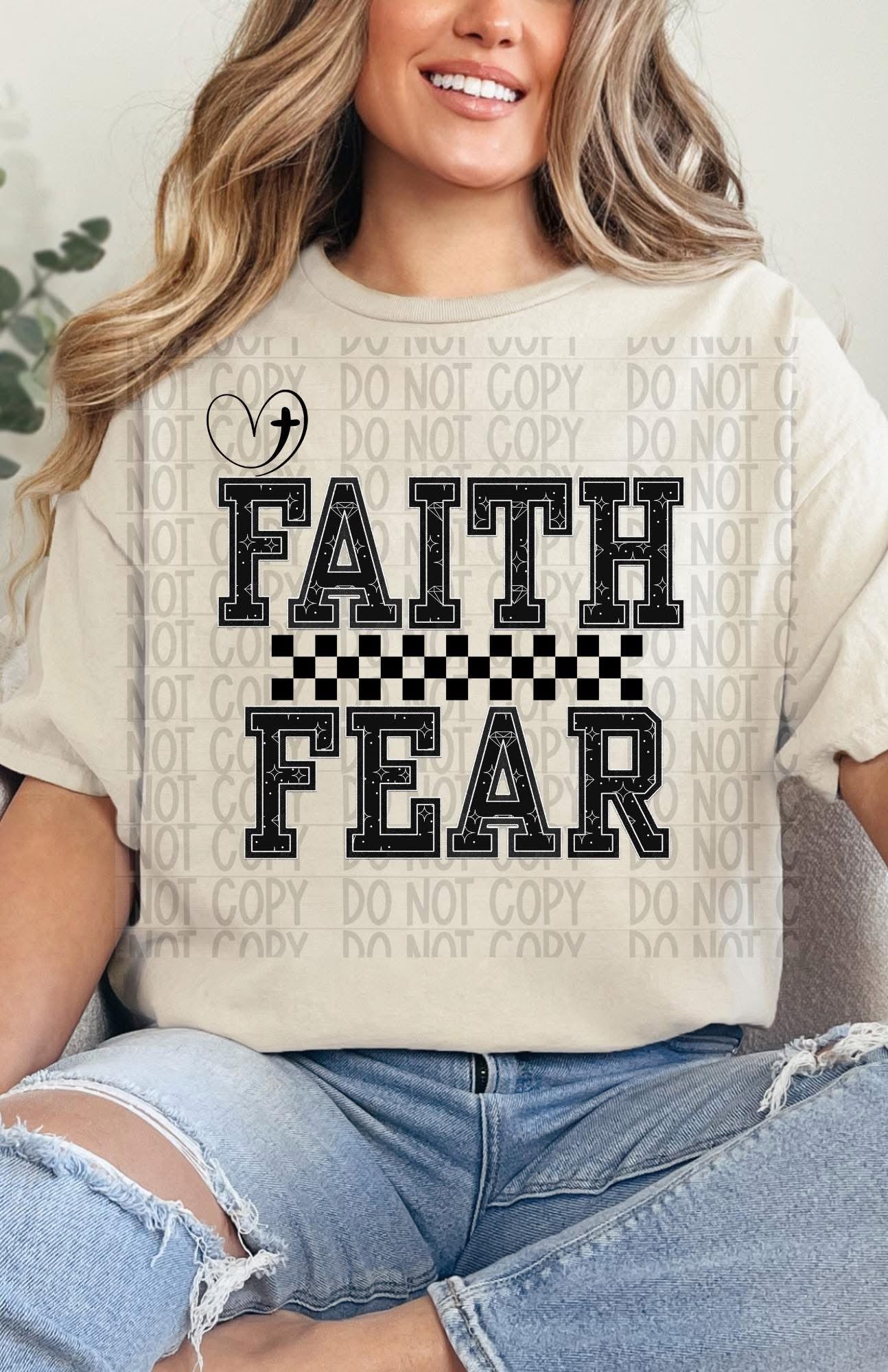 Faith Over Fear Checkered Apparel