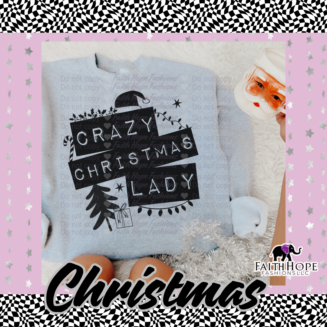 Crazy Christmas Lady Adult Shirt