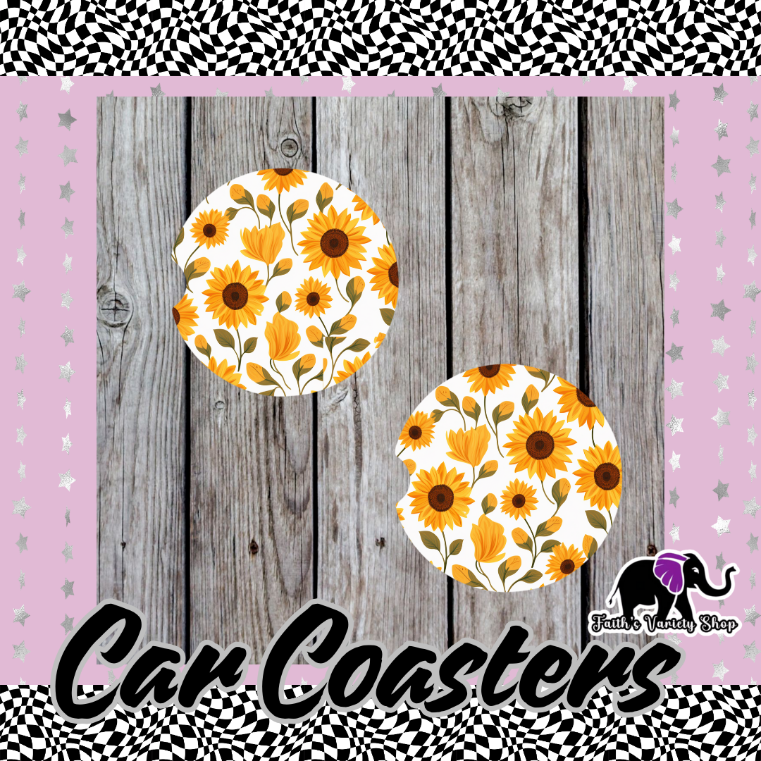Sunflower Car Coasters