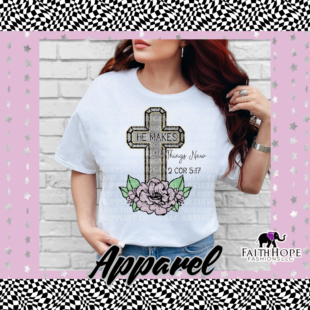 English He Makes All Things New Adult Shirt