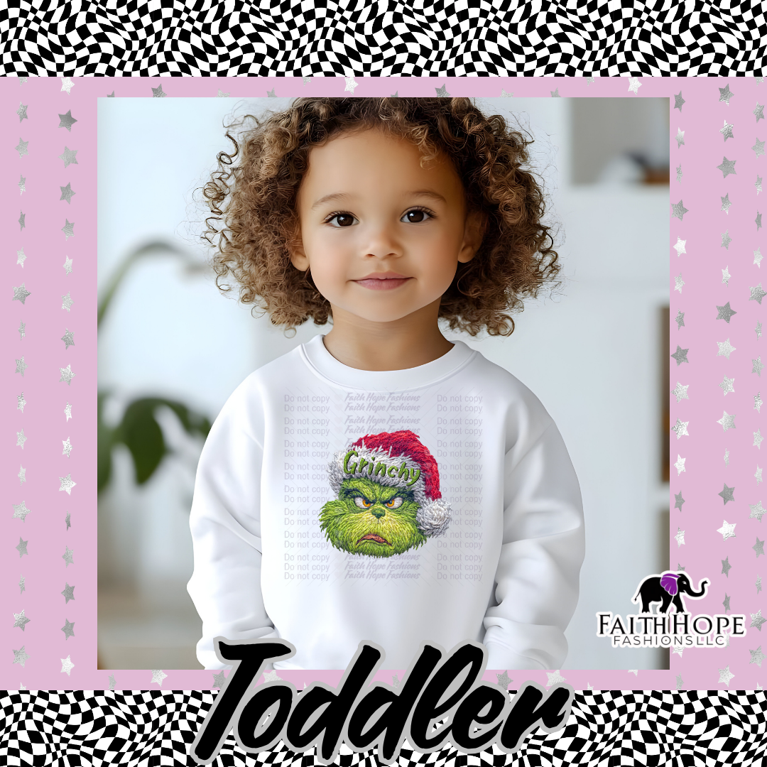 Fuzzy Grinch Toddler Sweater