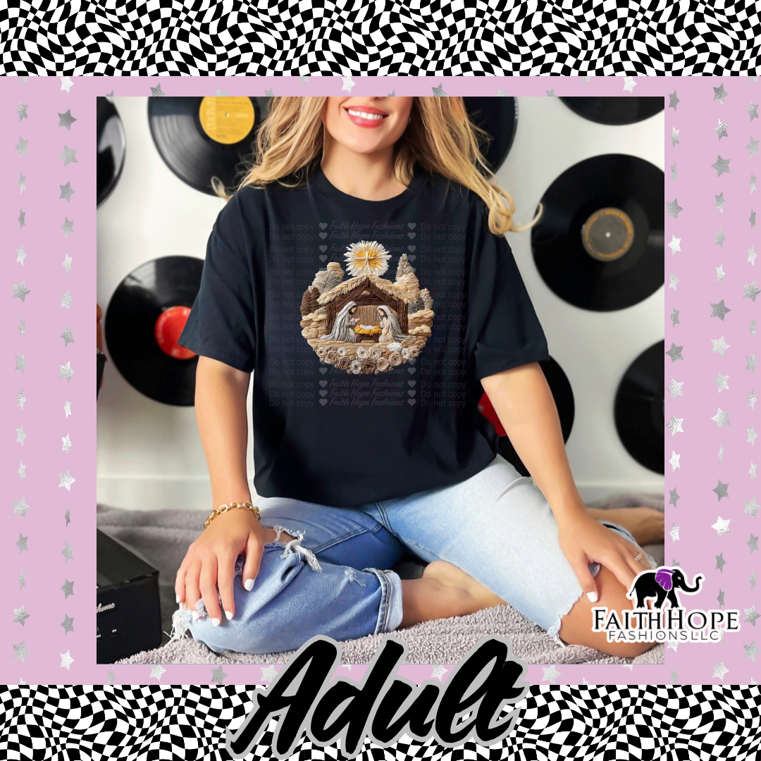 Fuzzy Nativity Adult Shirt