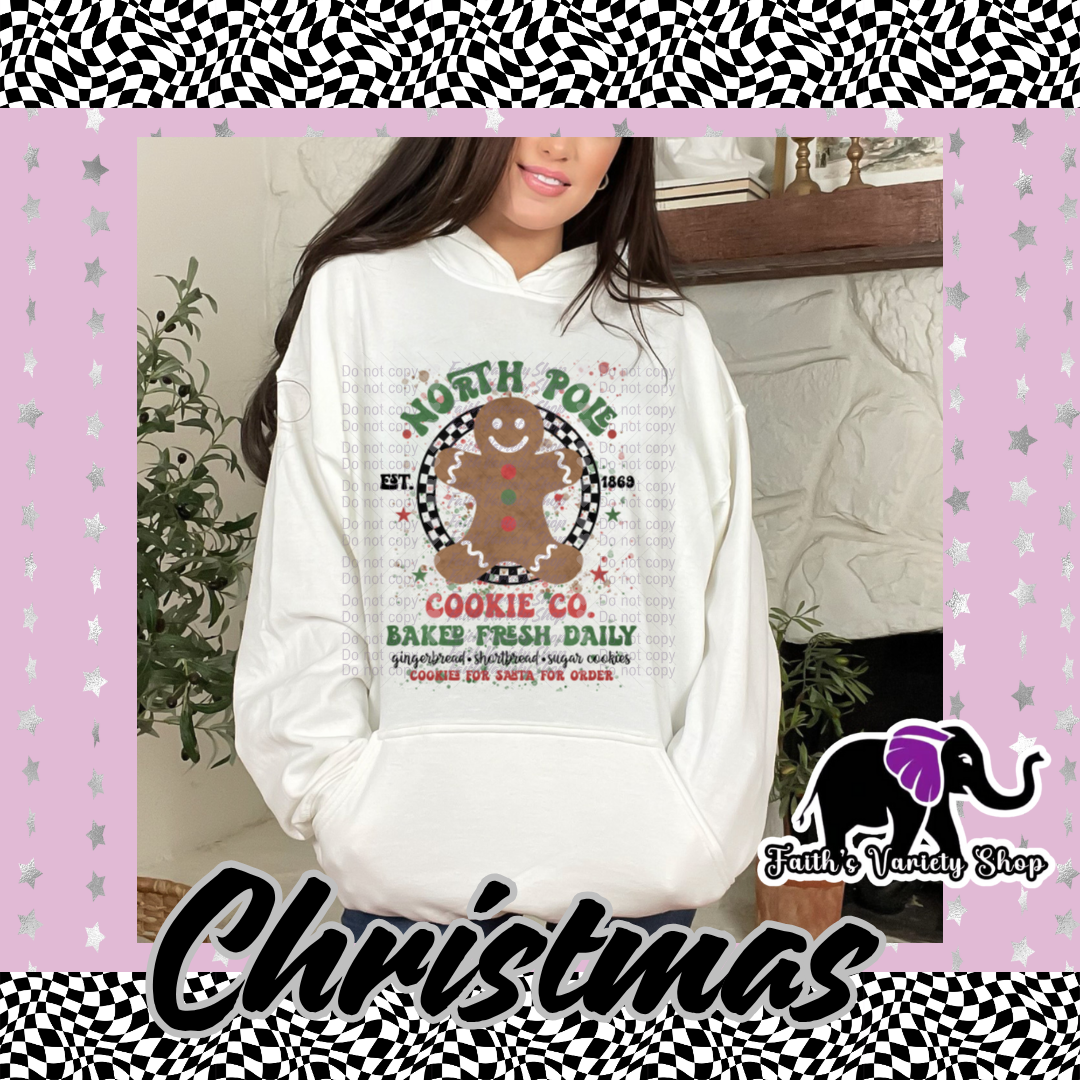 Gingy North Pole Cookie Co Adult Hoodie