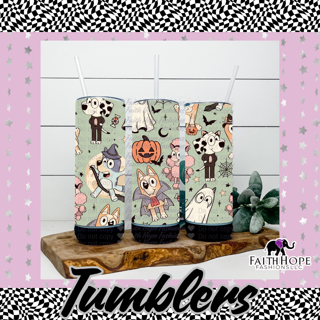 Green Bluey Halloween Bluetooth Speaker Tumbler