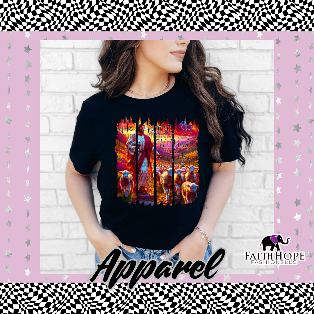 He Left The 99 To Find Me Brushstroke Adult Shirt