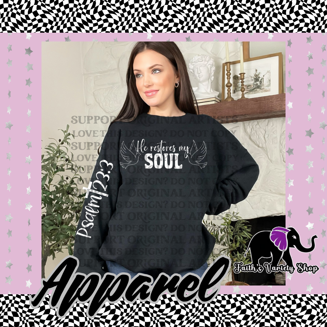He Restores My Soul Adult Sweater