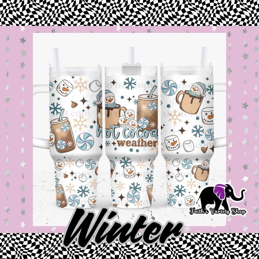 Hot Cocoa Weather Snowman 40oz Tumbler