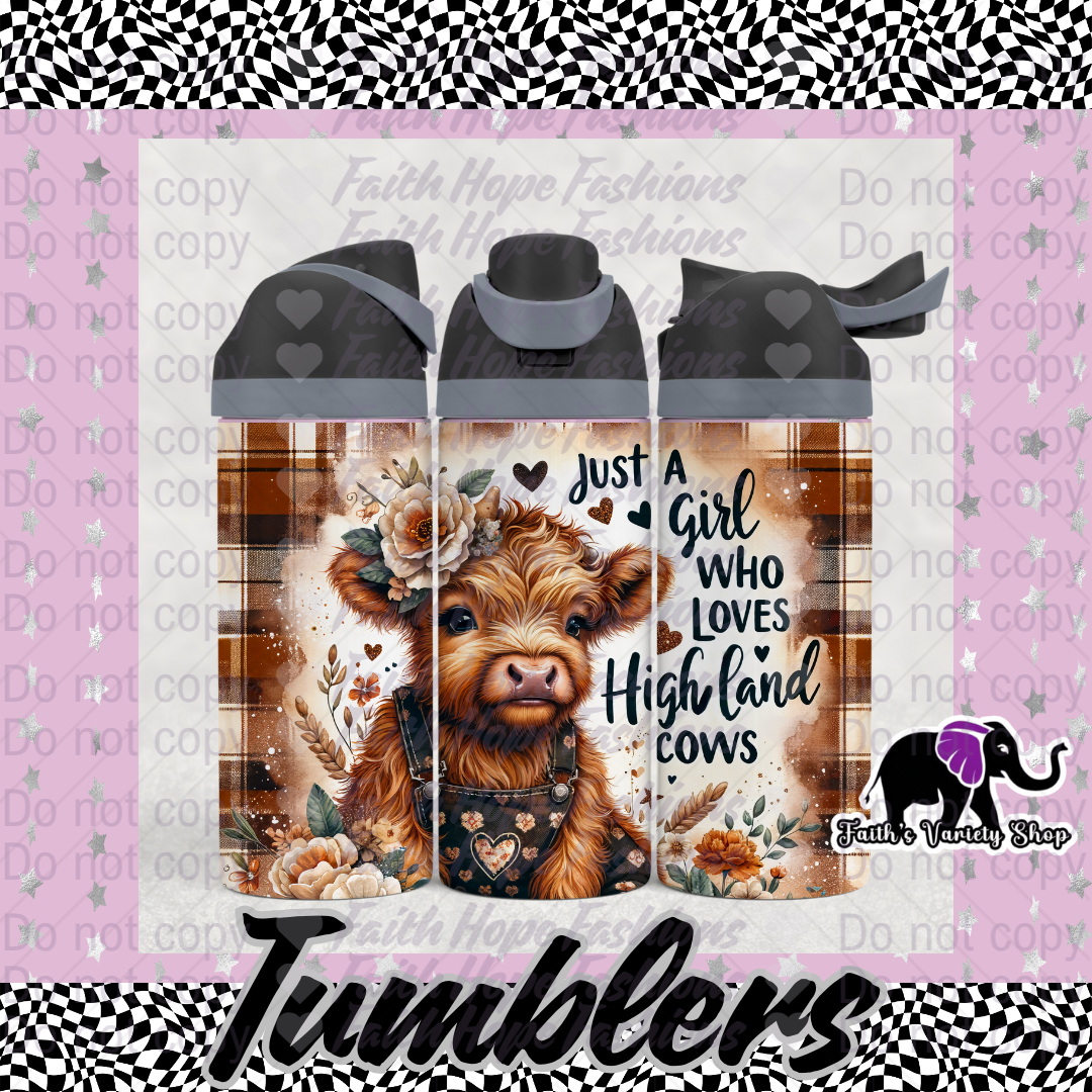Just A Girl Who Loves Highland Cows Owala Style Tumbler