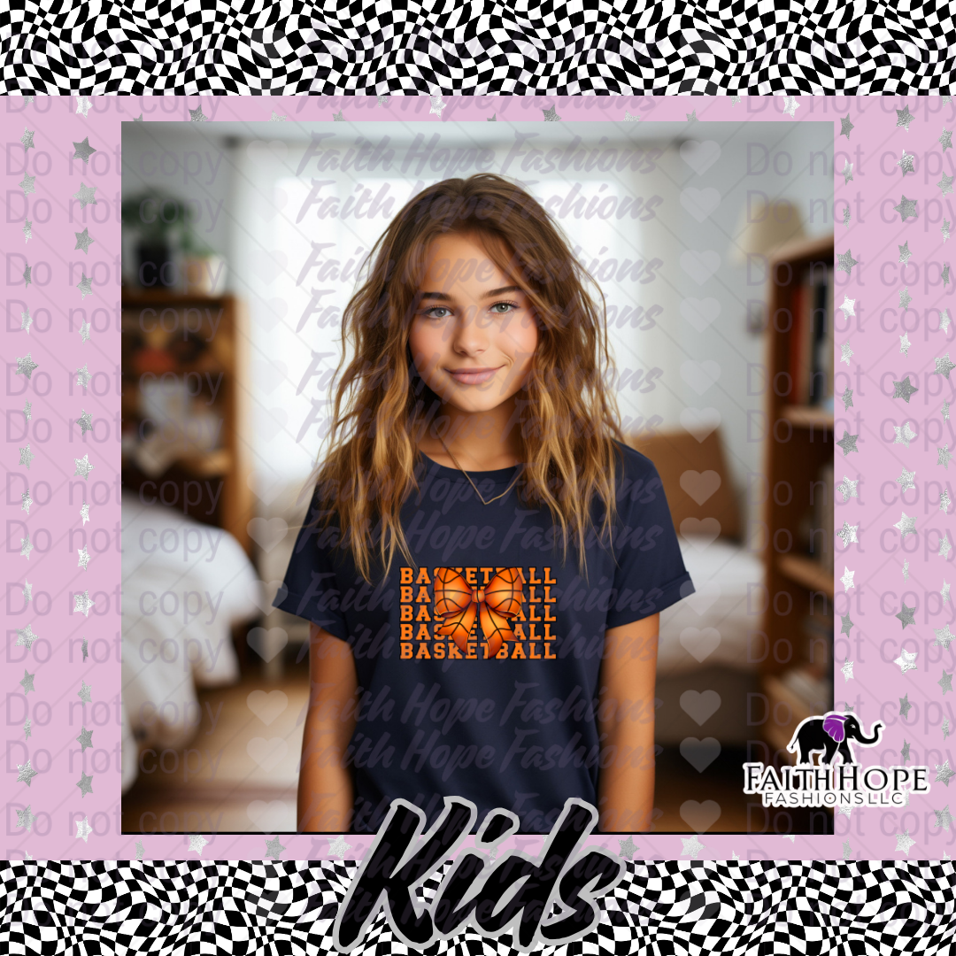 Basketball Bow Kids Shirt
