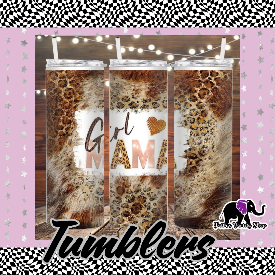 Leopard Girl Mama 20oz Tumbler