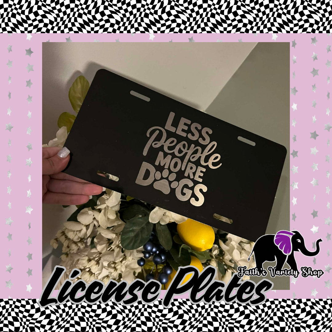Less People More Dogs License Plate