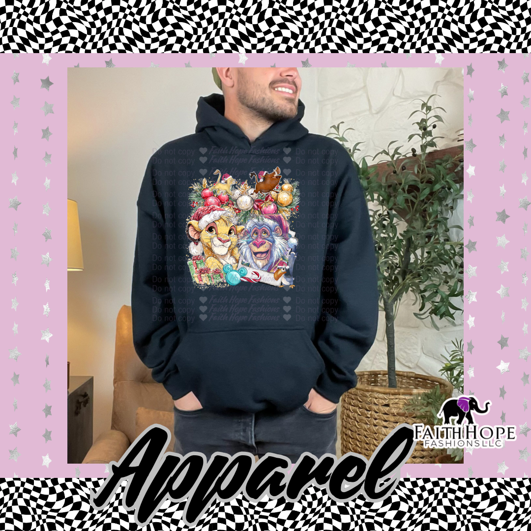 Lion King Christmas Polaroid Adult Hoodie