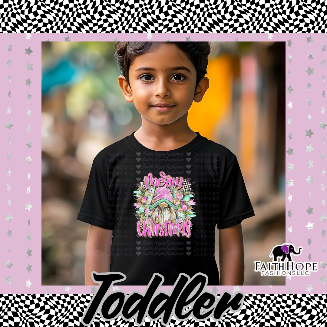 Merry Christmas Gnome Brushstroke Toddler Shirt