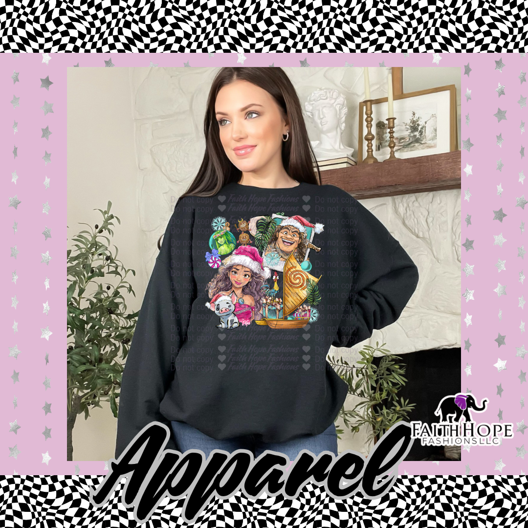 Moana Christmas Polaroid Adult Sweater