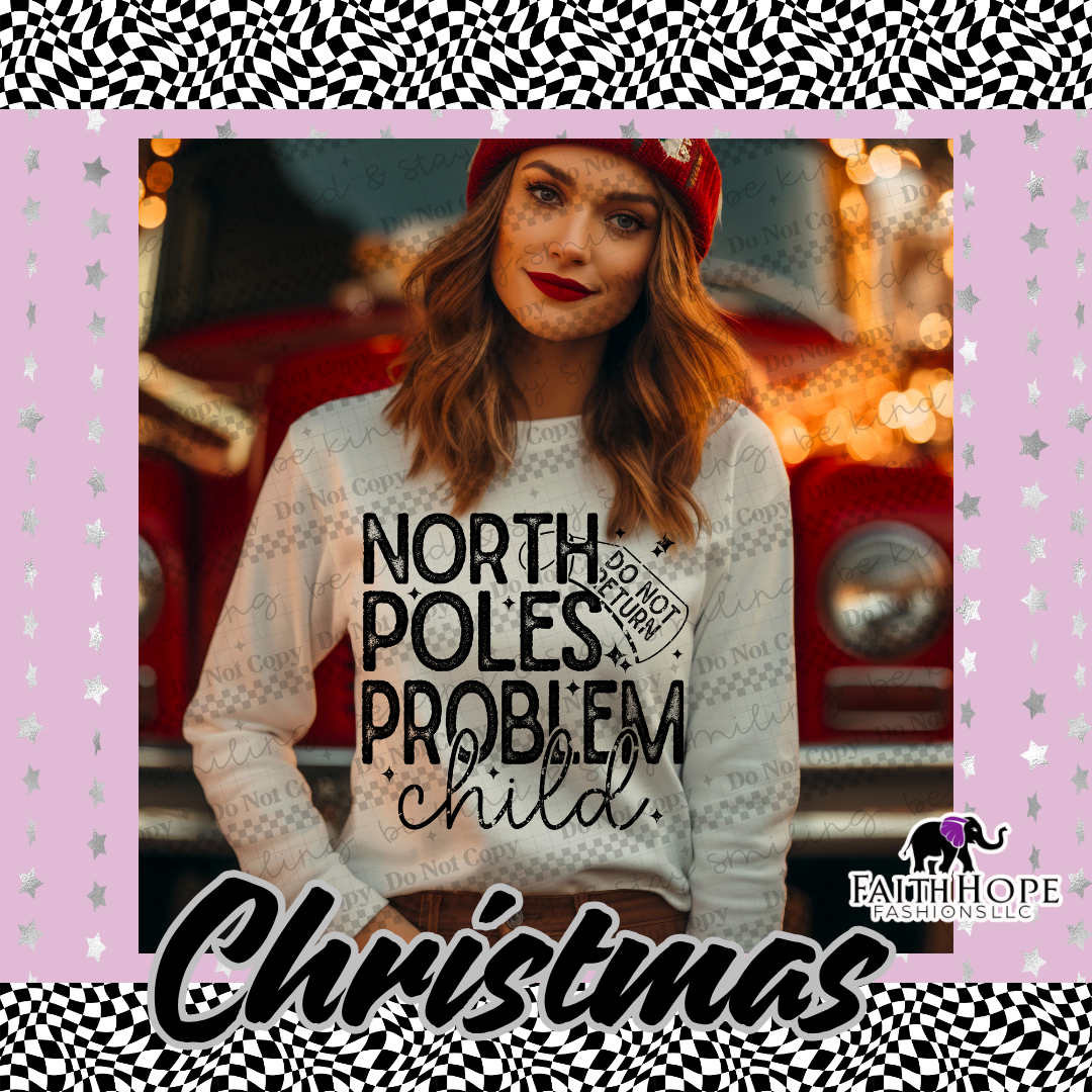 North Poles Problem Child Adult Sweater
