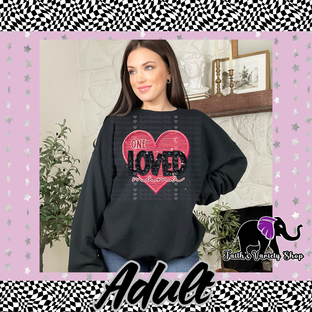 One Loved Mama Heart Adult Sweater