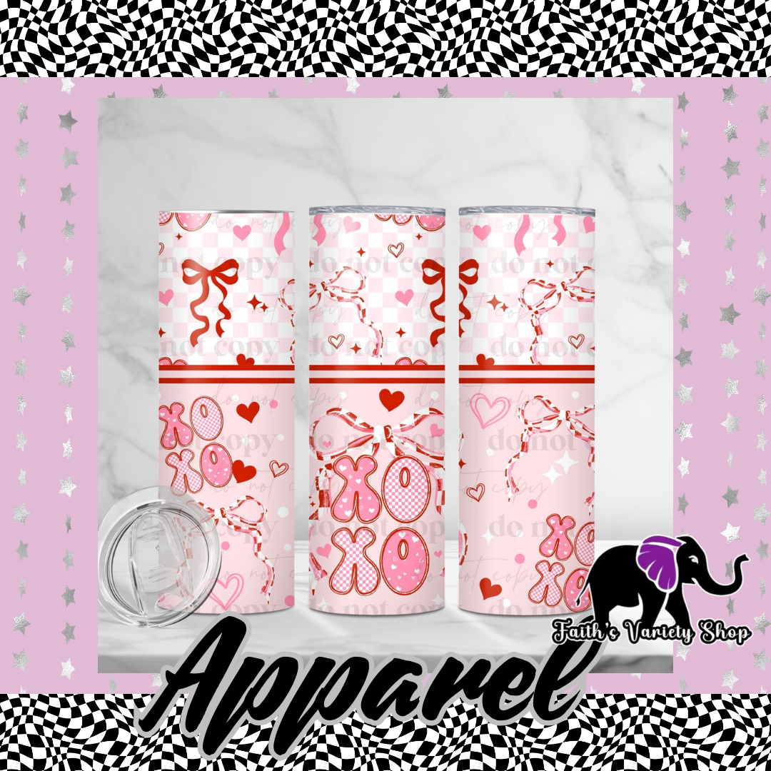 Pink Xoxo Bow 20oz Tumbler