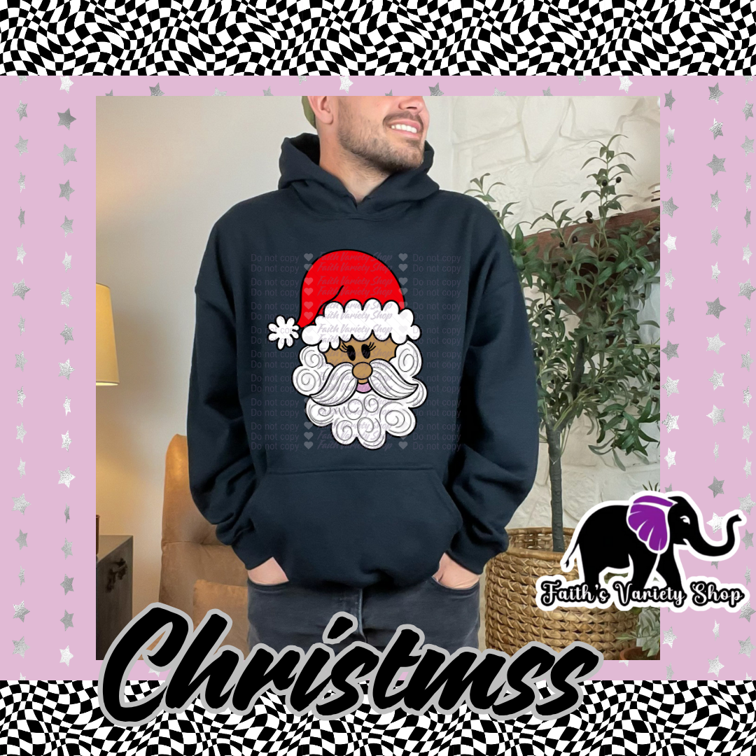 Red Hat Santa Adult Hoodie