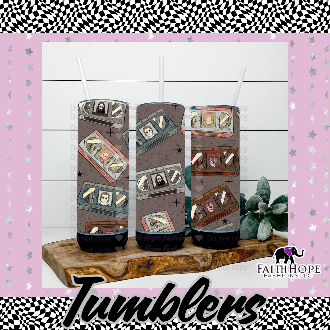 Scary VHS Movies Bluetooth Speaker Tumbler