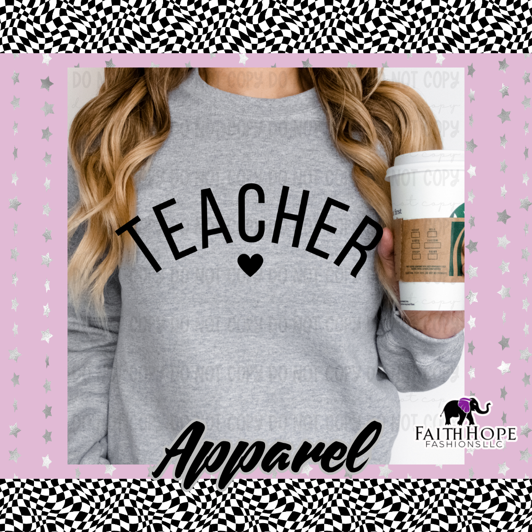 Teacher Heart Adult Sweater