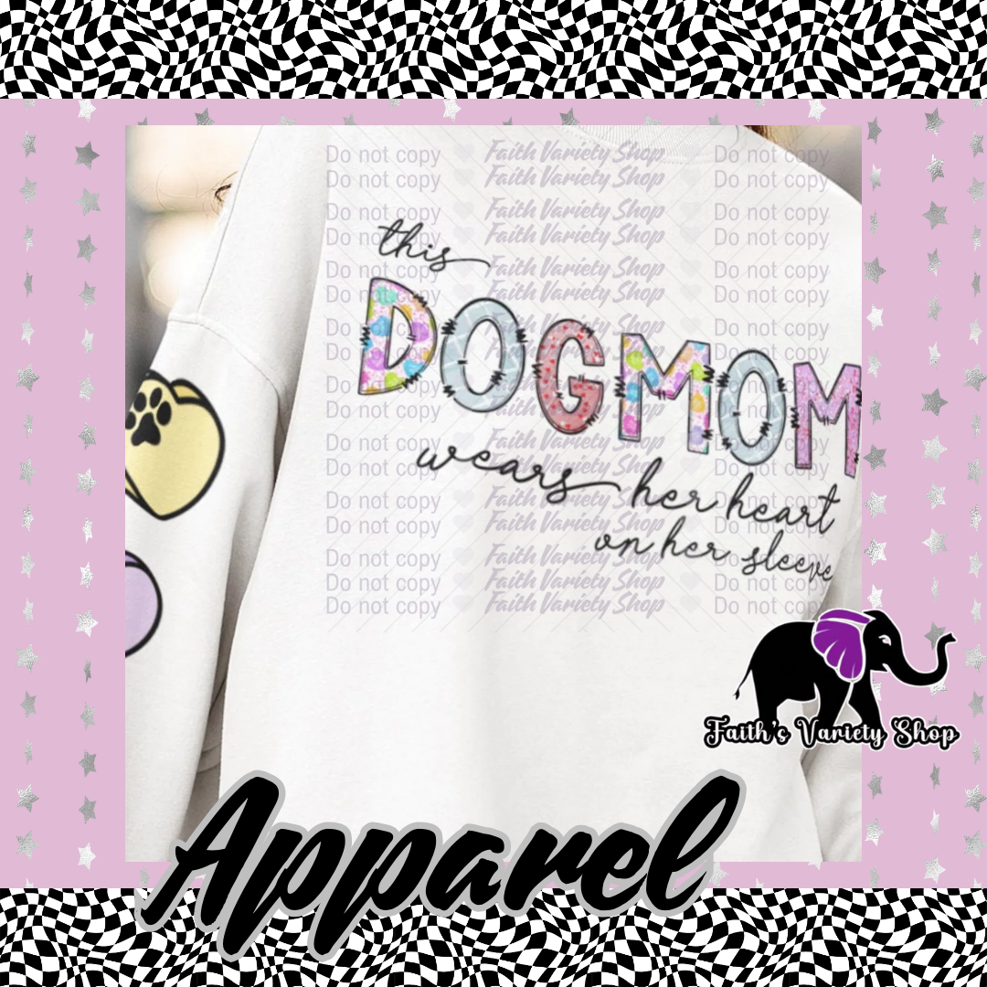 This Dog Mom Wears Her Heart On Her Sleeve Adult Sweater