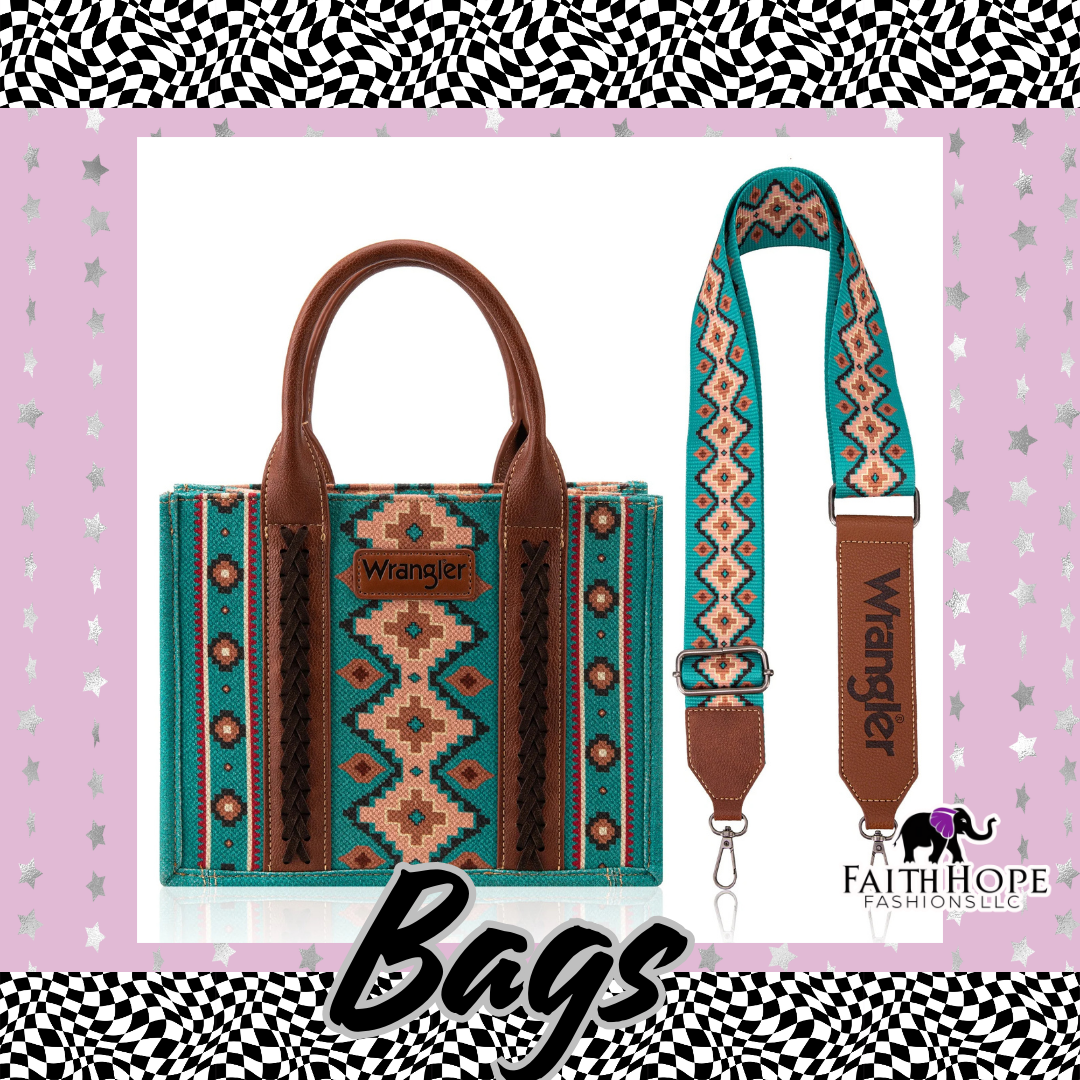 Turquoise Tribal Wrangler Tote