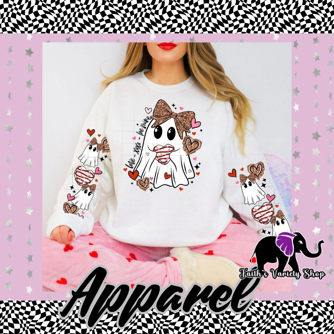 Valentine Ghostie Adult Sweater With Sleeves