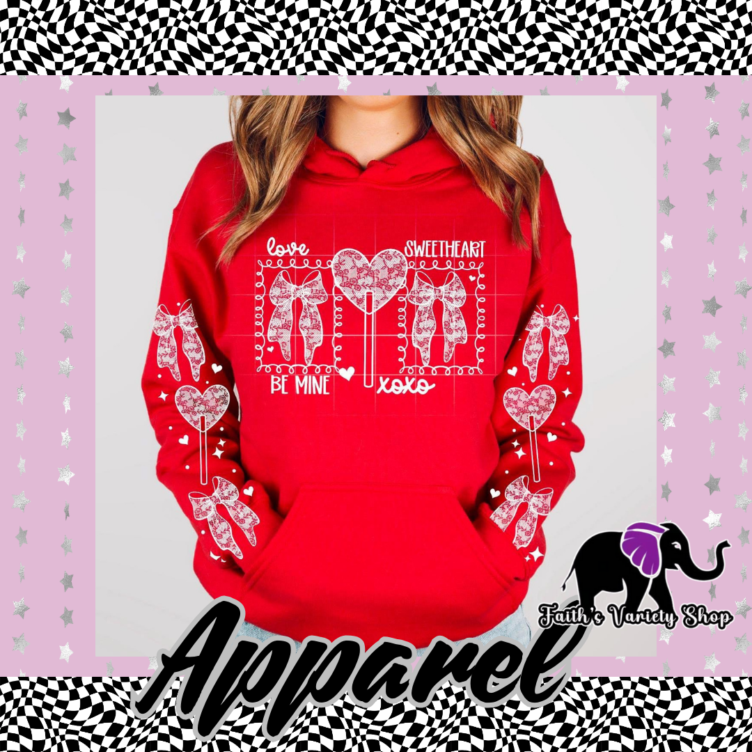 White Lace Valentine Adult Sweater with Sleeves