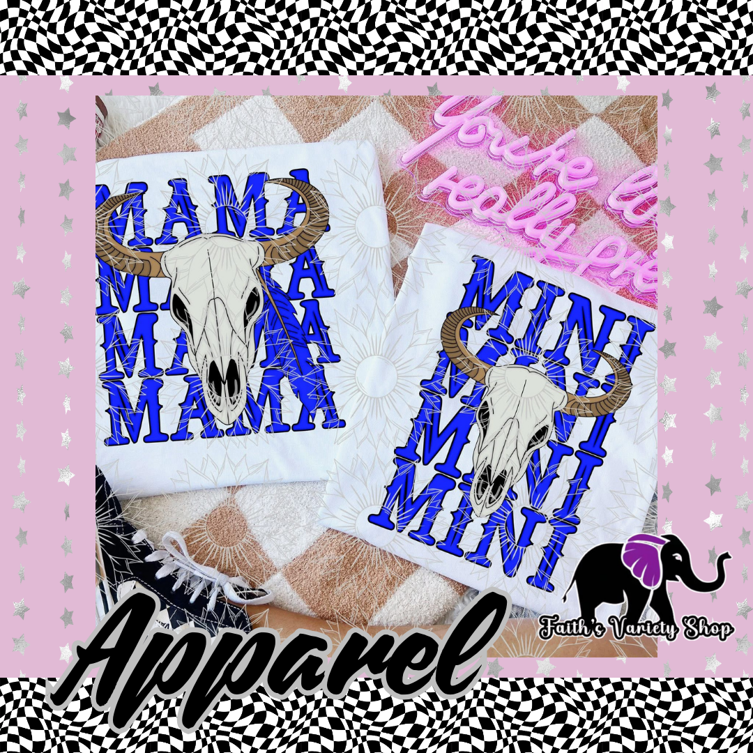 Blue Bull Mama and Mini Apparel