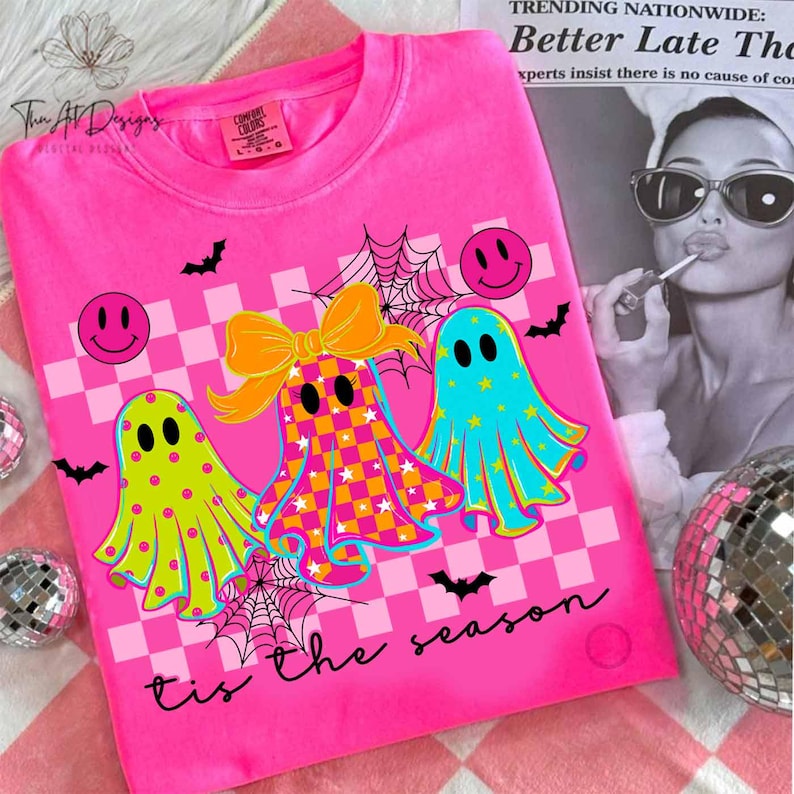Spooky cute ghost neon