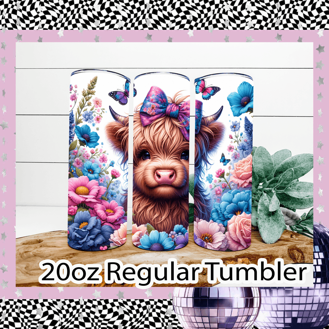 Floral Highland Cow Drinkware