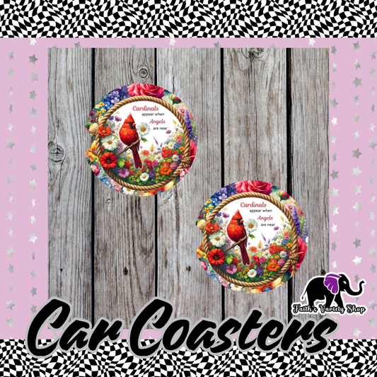Cardinals Appear Car Coasters