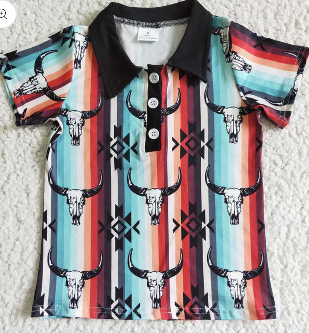 Boys Stripe Western Shirt