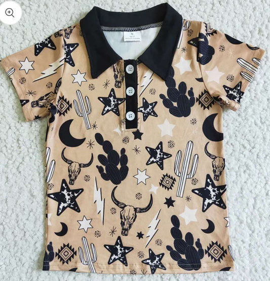 Black Collard Kids Shirt