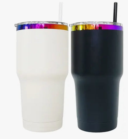 30oz laser engraved chicken ombre underneath tumbler