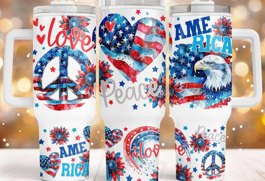 Peace Love America 40oz tumbler