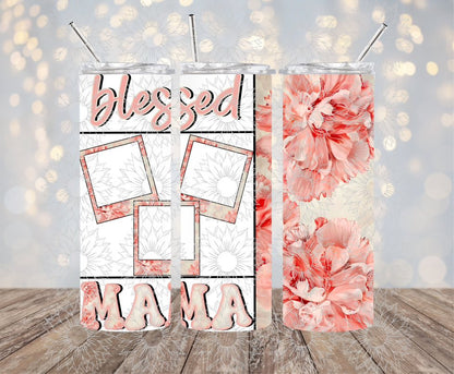 Pink Floral Blessed Mama Apparel and Tumbler Bundle
