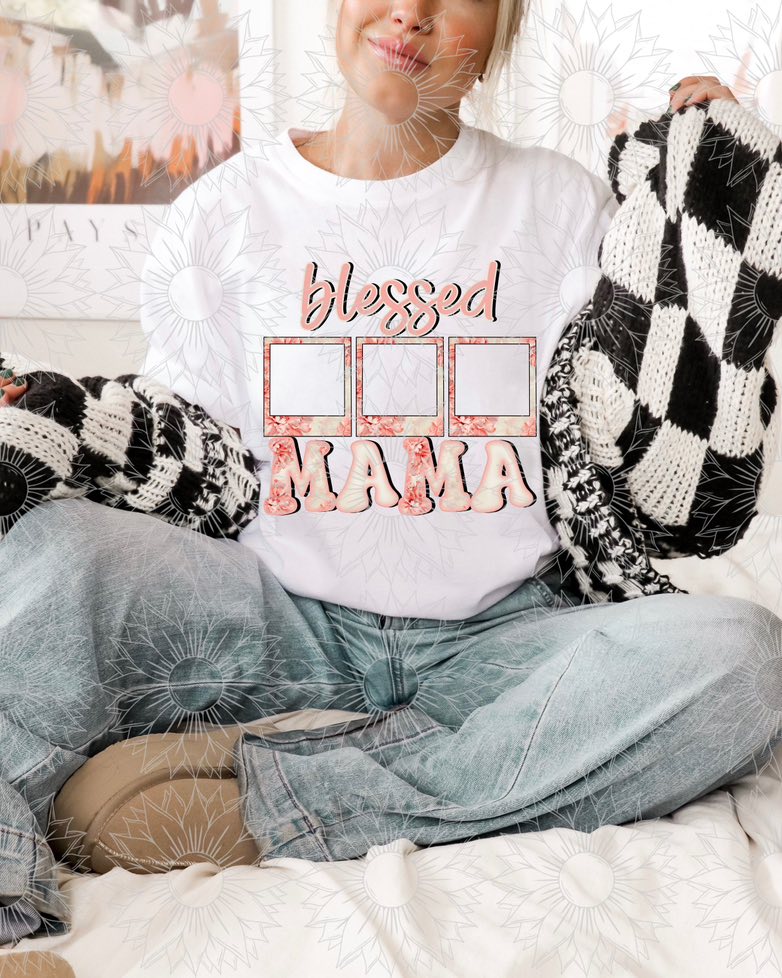 Pink Floral Blessed Mama Apparel and Tumbler Bundle