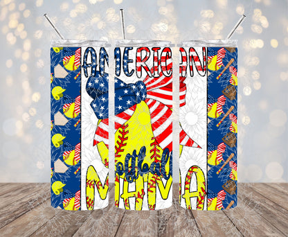 American Softball Mama Apparel and Tumbler Bundle
