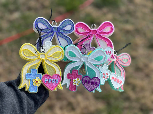 Faith Bow Cross and Heart Freshies