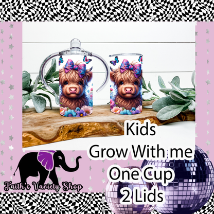 Floral Highland Cow Drinkware