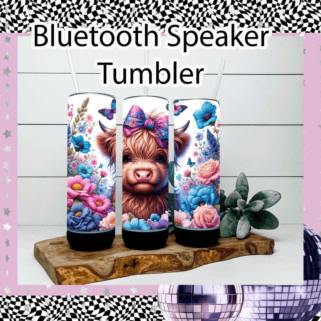 Floral Highland Cow Drinkware