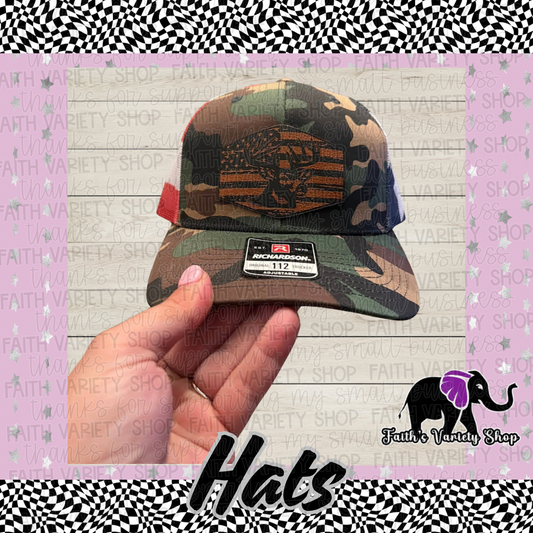 American Flag Buck Camo Hat