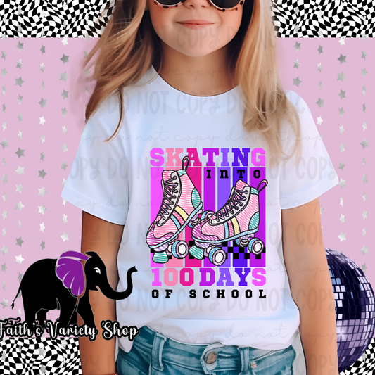 Skating Into 100 Days of School Shirt