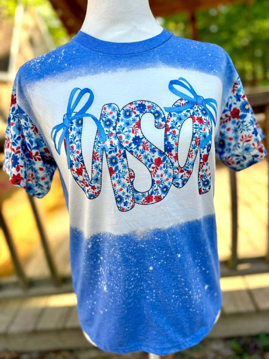 Floral USA Bleached Shirt