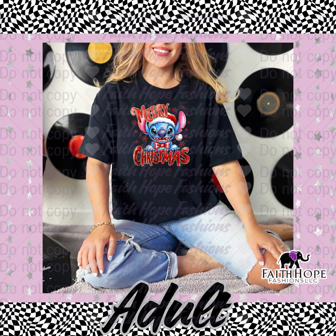 Merry Christmas Blue Friend Adult Shirt