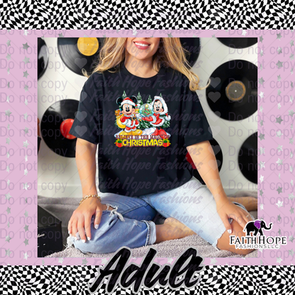 Believe In The Magic of Christmas Mouses Adult Shirt