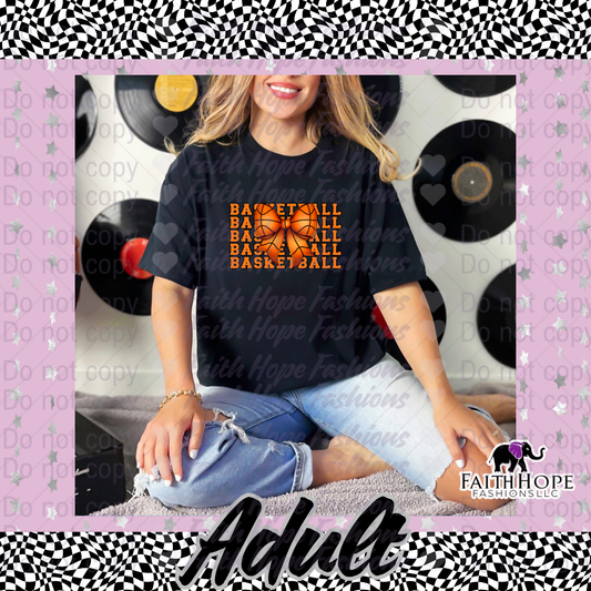 Basketball Bow Adult Shirt